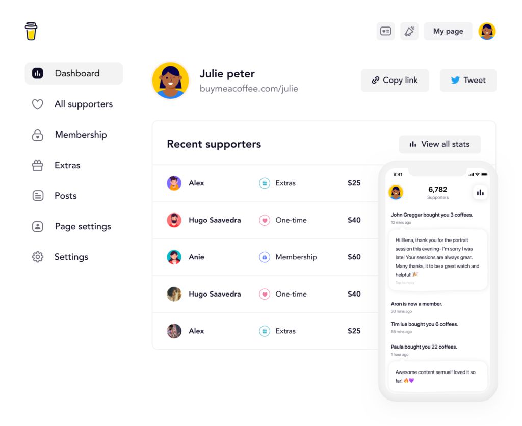 Buy Me a Coffee "เลี้ยงกาแฟซักแก้ว" โปรเจคบริจากเงิน