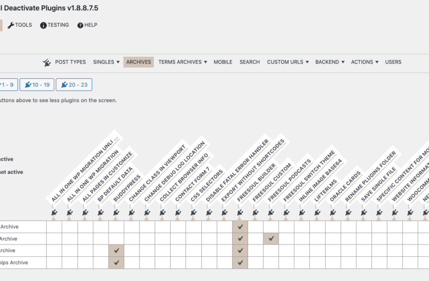 Freesoul Deactivate Plugins