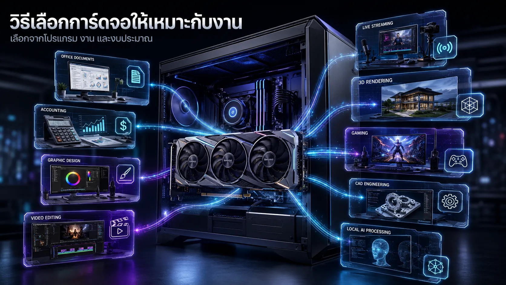 วิธีเลือกการ์ดจอคอมตั้งโต๊ะให้เหมาะกับงานแต่ละประเภท