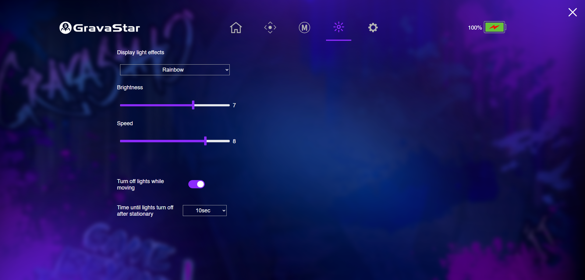 GravaStar Display light effects