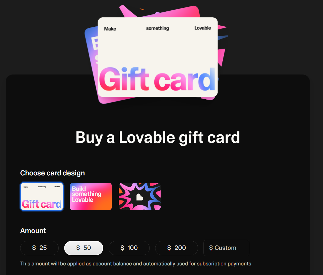 Lovable Gift Credits 2026
