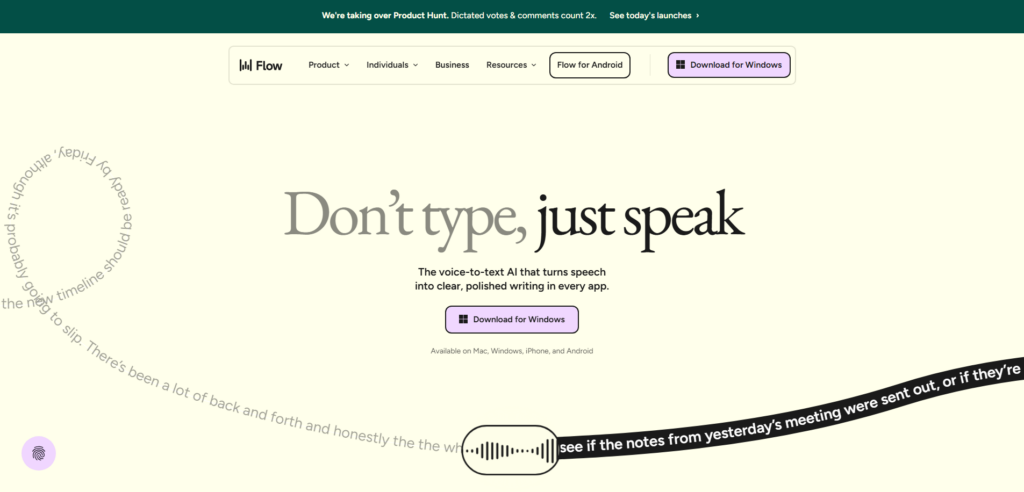 Wispr Flow Effortless Voice Dictation