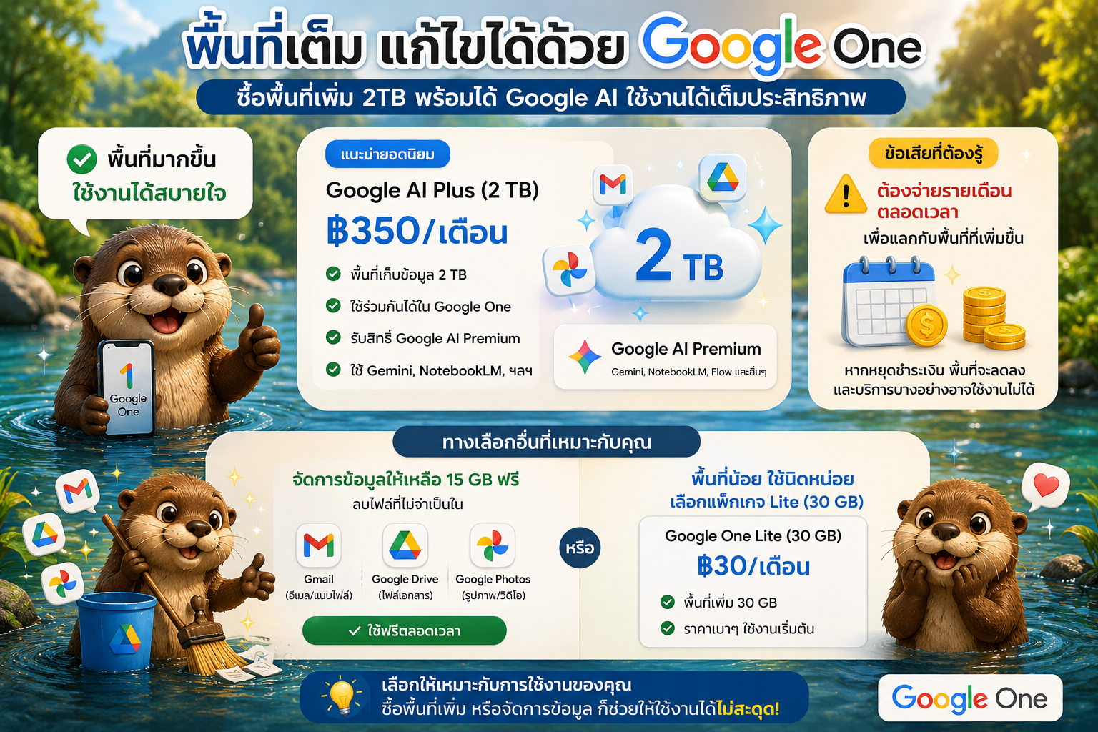 Google One Lite 30 GB ฿30 pre Month
