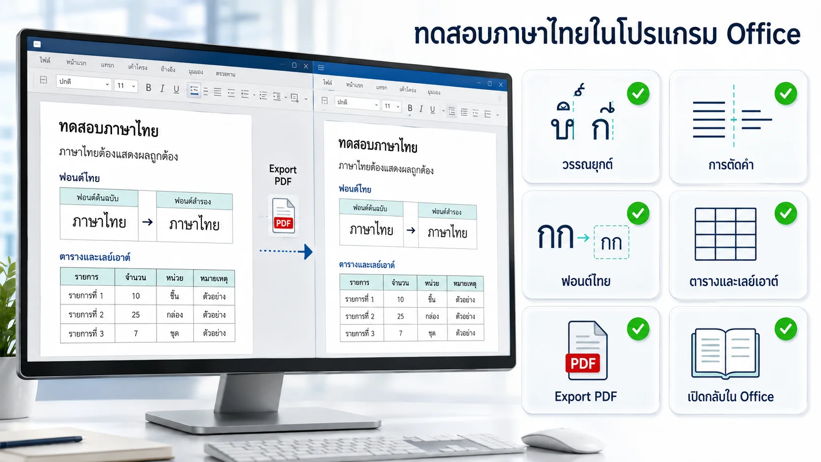 Thai Language Test Checklist